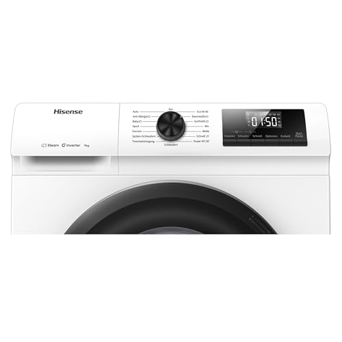 Hisense WF1Q9041BW Waschmaschine mit Dampffunktion / 9KG / 1400 U/Min /15 Programme/Anti-Allergie Programm/Baby-Wäsche/AutoWash/QuickWash 15 min/Daunen/Eco 40-60 °C/Power 49' / EEK: A/Weiß – Bild 5