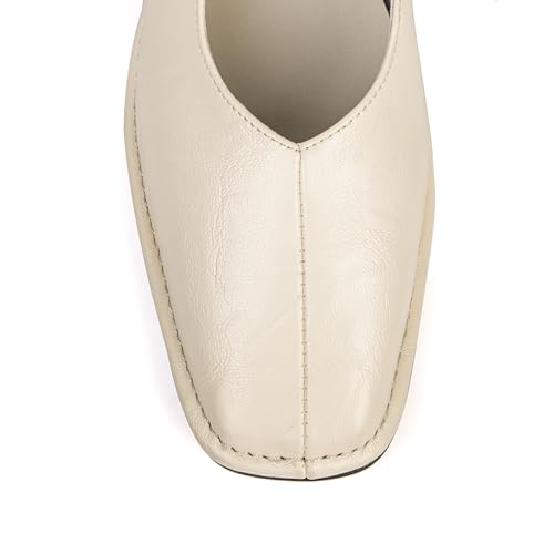 Image of Lace up Ballet Flats Women Square Toe Mary Jane Flats Bow Slip On Comfortable Ballerina Shoes