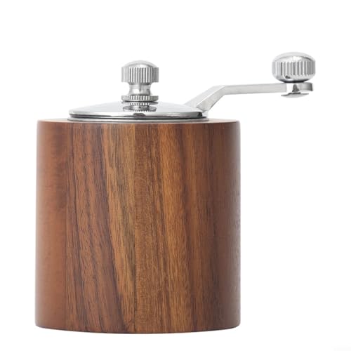 Opatiny Moulin à poivre et sel manuel en bois avec mouture réglable, moulin à épices multifonction, marron