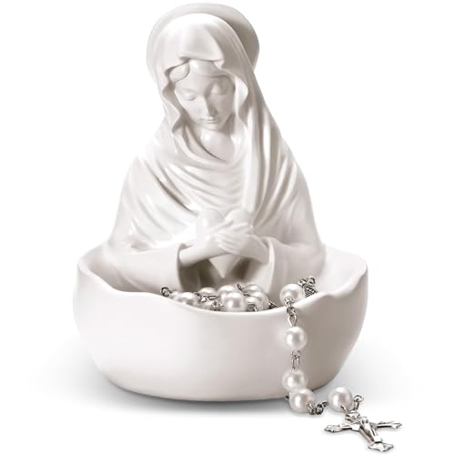 Lineshading Statue catholique de la Vierge Marie - Statue de mère bénie - 12,7 cm - Relique en résine - Porte-Chapelet - Cadeau catholique pour Femme -...