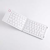 超薄型折りたたみ式ワイヤレスキーボード テンキー付きフルサイズ パソコン・スマートフォン・タブレット対応 ポータブル ビジネス・在宅勤務・出張向け タイプC充電 快適打鍵 (ホワイト,A)