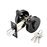Türschloss mit Schlüssel, Einsteckschloss für den Innenbereich, für Vorder-/Schlafzimmer, verdeckt, Hilfssicherheit, glatter Griff, Haustüren (schwarz)
