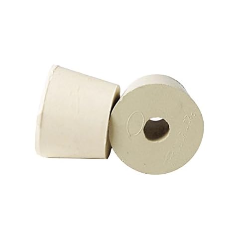841336 1 x Rubber Stopper - Size 6 - Drilled, Cream Cover