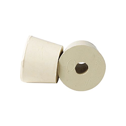 841336 1 x Rubber Stopper - Size 6 - Drilled, Cream