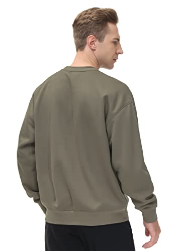 THE GYM PEOPLE Men's Fleece Crewneck Sweatshirt Thick Loose fit Soft Basic Pullover Sweatshirt