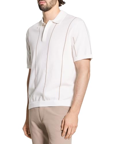 Theory Men's Short Sleeve Polo V Stripe Tee in Tactile Cotton3