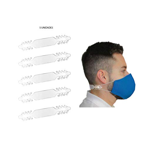 Salvaorejas - Sujeta mascarillas - 5 unidades - extensor de mascarilla - protectores para orejas - enganche para mascarilla - Reduce el dolor y la presión para el oído - medidas para adultos y niños.