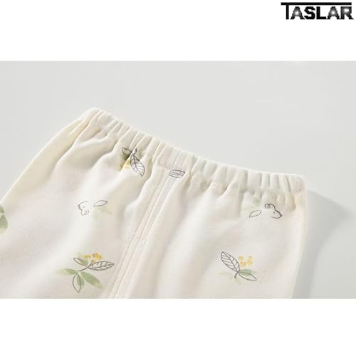 Image of TASLAR Cute Bear Cartoon Two Piece Clothes Set Cotton Long Sleeve Open Front Outfits Room Wear, Sleepwear, Soft Pajamas Top for Unisex Baby Boys Girls