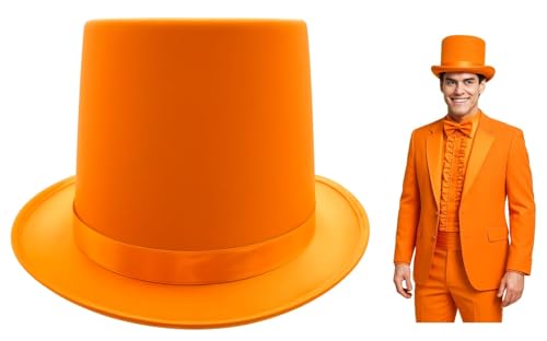 Nicky Bigs Novelties Soft Orange Satin Top Hat Costume Adult, One Size