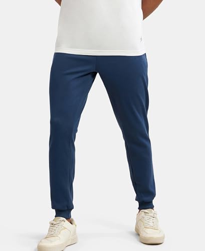 Image of Jockey AM05 Men Super Combed Cotton Rich Pique Slim Fit Jogger with Zipper Pockets