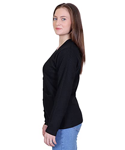 Image of Women Woolen v-Neck Cardigan Pullover Sweater for Winter wear with Front Pockets Plus Sizes Also Available