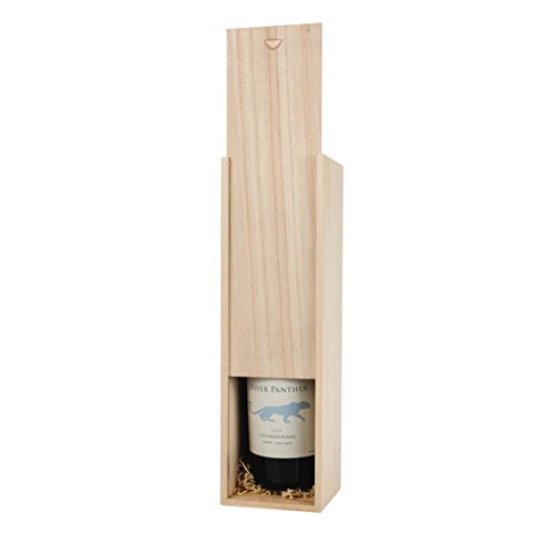 Twine Single Wooden Wine Gift Box with Sliding Lid, Champagne Gift Box, Perfect for Housewarming, Weddings, and Special Celebrations, Holds 1 Bottle, Wine Accessories, Paulownia Wood Storage Boxes