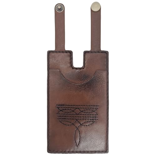 Boot Wallet for Women,Western Boot Wallet with Snap Strap,Leather Boot Wallet, Credit Card Holder(Brown)