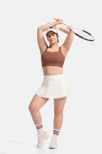 Image of Women's Sports Bra Wirefree Adjustable Medium-High Support Everyday Wear for Large Bust Plus Size with Removable Pads