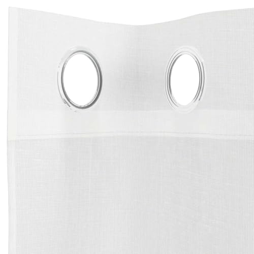 Voile rideaux blancs brise-vue semi-transparents protégeant du soleil - 5