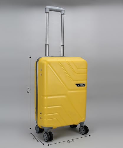 Kandel-London-Hard-Sided-PP-8-Wheel-Spinners-with-No-Lock-and-Steel-Trolley-Yellow-S