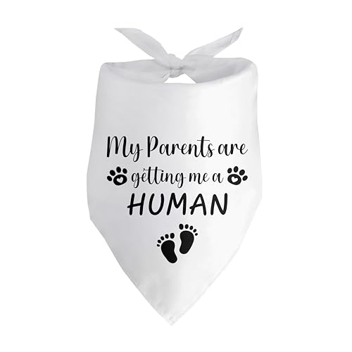 My Parents are Getting Me a Human Pregnancy Announcement Dog Bandana Dog Baby Announcement Gender Reveal Announcement Photo Lcoanriut Dog Bandana for Small Medium Cat Dogs
