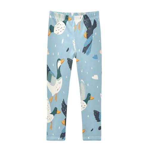 Toddler Girls Leggings Printed Yoga Pants Leggings Flying and Swimming Ducks for Kids