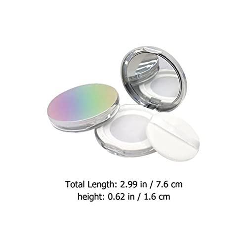 HEALLILY 2Pcs Empty Refillable Loose Powder Container Compact Makeup Powder Box with Powder Puff and Mirror Ultra- thin Loose Powder Sub- packing Case - Image 2