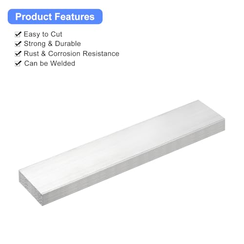 Image of uxcell Square Aluminum Flat Bar, 5 /8 inch Thick 2 inch Width 10 inch Length Square Aluminum Bar 6061 Aluminum Flat Plate, 16 x 50 x 254mm T6511 Solid New Mill Stock for Industrial Building