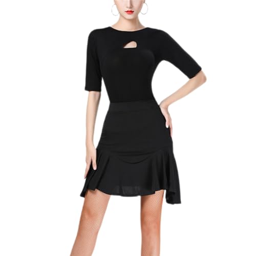 Latein-Tanzkleid für Damen Latein-Tanzkleid für Damen Ballsaal Chacha Rüschenröcke Salsa Samba Rumba Tanzbekleidung Bühnenauftrittsröcke...
