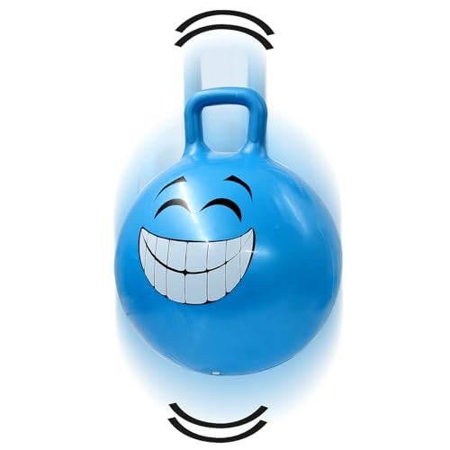 JAMARA 460458 H&uuml;pfball Smile 450mm HoppyDoo - Spielzeug f&uuml;r Kinder, H&uuml;pfspielzeug Baby Indoor/Outdoor, Geschenk f&uuml;r Kids, Gartenspielzeug, Bouncy, Pflegeleicht, BPA frei, mit Pumpe