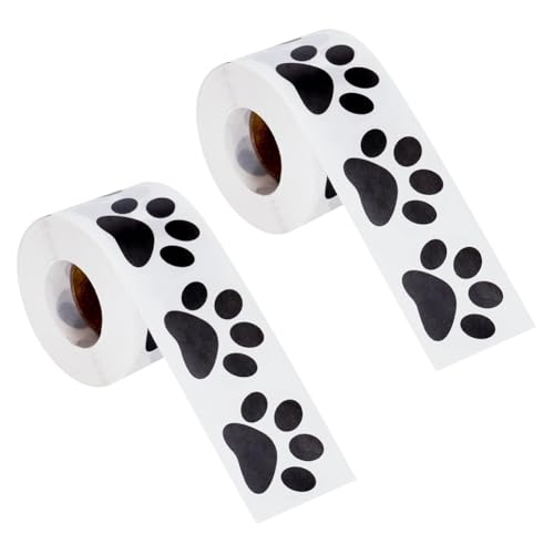 1000 Stück transparente Pfotenabdruck-Aufkleber, Etiketten, kleine Welpenpfoten-Aufkleber, Hunde-Fußabdruck, Aufkleber, selbstklebend, 25 mm