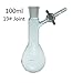DADAKEWIN 100ml Reaction Flask Reaction Kettle Flasks Pear-Shaped Borosilicate 3.3 Glass with 19# Joint, PTEF Stopcock Customizable Lab Flasks Glassware- Pack of 1 (Size : 100ml/19#)