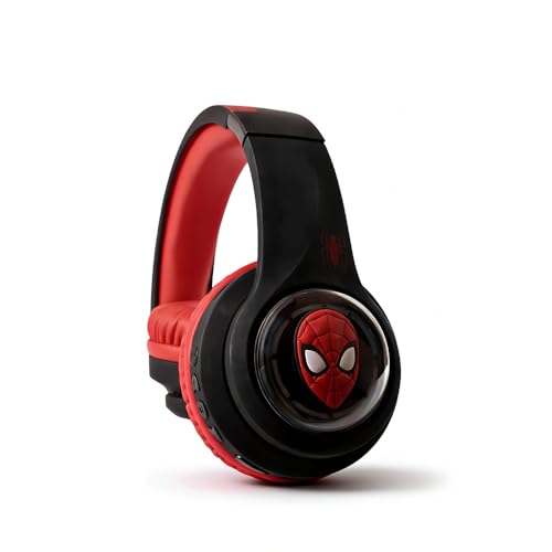 Image of Marvel Spider-Man Kids 3D Bluetooth Wireless Stereo Headphones with Mic| Foldable Ear Cups | Kids Safe 85dB Volume| Aux & SD Card Input | RGB Lights | 30H Playtime | Perfect for Boys | Ages 5-16