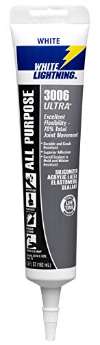 Image of White Lightning W11000005 3006 Ultra All Purpose Elastomeric Sealant, White, 5.5 fl. oz.