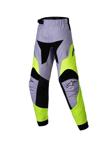 Alpinestars Racer Veil Pantalons de motocross pour enfants, gris/jaune, 18