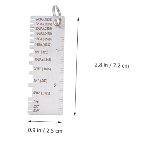 Calibrador de espesor de láminas de metal inoxidable 2 piezas miniatura 2