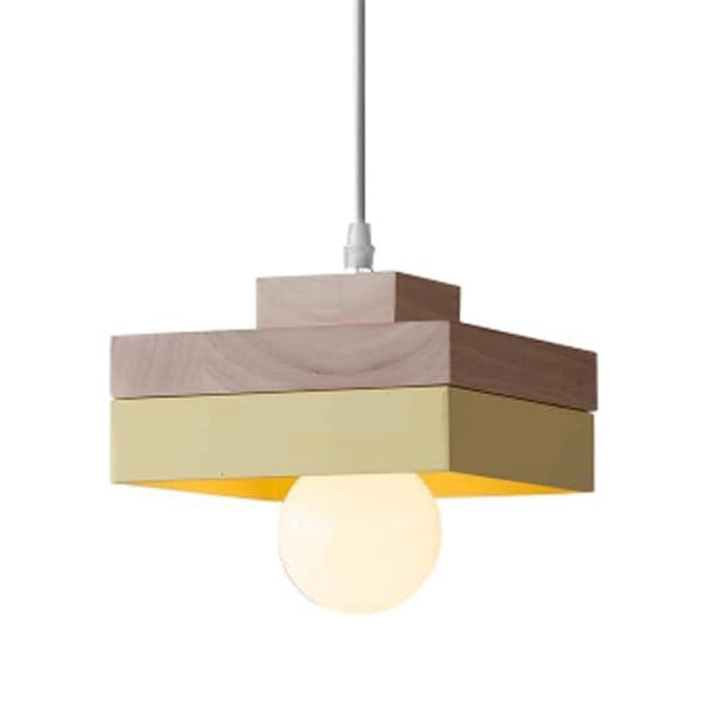 LYMSXAZOU Nordic Simple Pendant Light E27 Single Head Iron Hanging Lamp Warehouse Corridor Entryway Chandeliers Living Room Bedroom Decoration Lighting Fixture(Yellow)