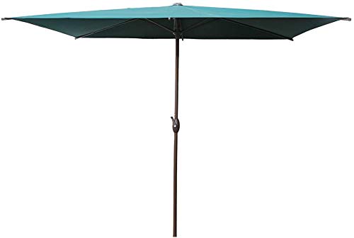 Abba Patio Rectangular Patio Umbrella Outdoor Market Table Umbrella with Push Button Tilt