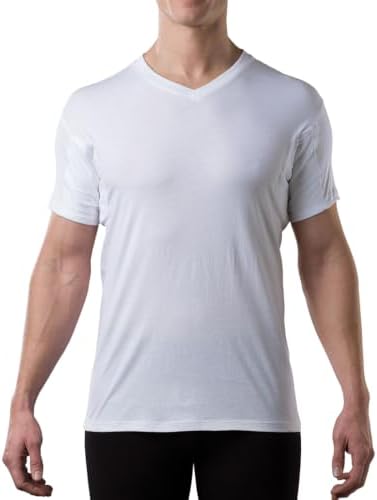 Men's Cotton Sweatproof Undershirt, Odor & Sweat Blocking, V-Neck