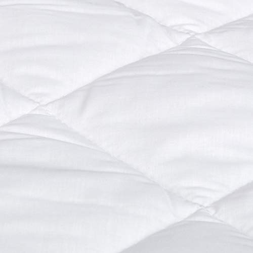 Image of Amazon Basics Hypoallergenic Quilted Mattress Topper Pad, 18 Inches Deep, Twin, White