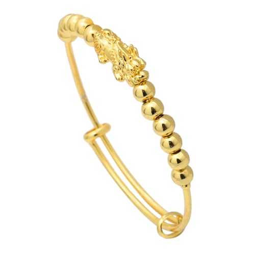 Image of Fashion 18K Gold Plated Feng Shui Arm Band Bracelet Pi Xiu Beads Adjustable Cuff Bracelet
