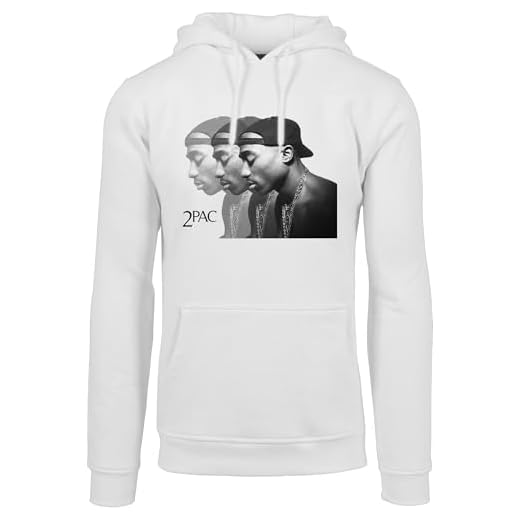 Mister Tee herr huvtröja 2pac Faces Hoody vit XS