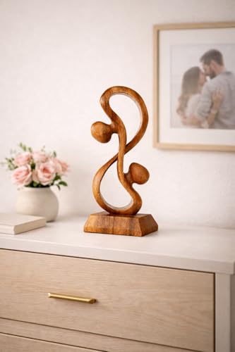 Estatua de Amor Símbolo Infinito de Madera Maciza miniatura 6