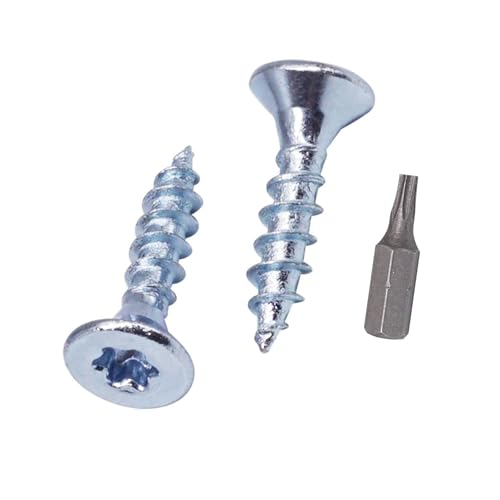 SKIR'CO (100 pièces) Vis à bois en acier zingué 3,5 x 12 mm, tête fraisée Torx, vis pour panneaux de particules, entièrement filetées
