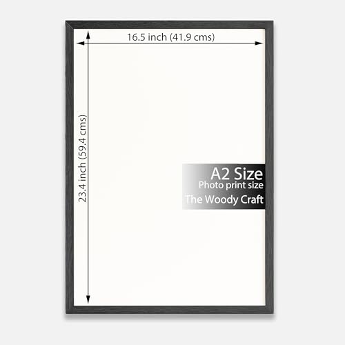 Image of A2 Size Photo Frame | Black Photo Frame For Wall | Modern Wall Frame | Wooden Photo Frame With Premium Finish | Elegant Big Photo Frames For Wall | Ideal Hanging Photo Frames For Wall Decoration