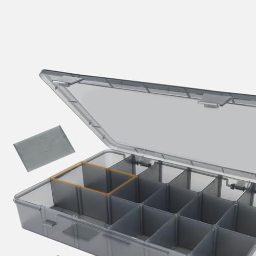 Caja de almacenamiento de herramientas organizativa para componentes electrónicos Separadores extraíbles para configuración personalizada (E)