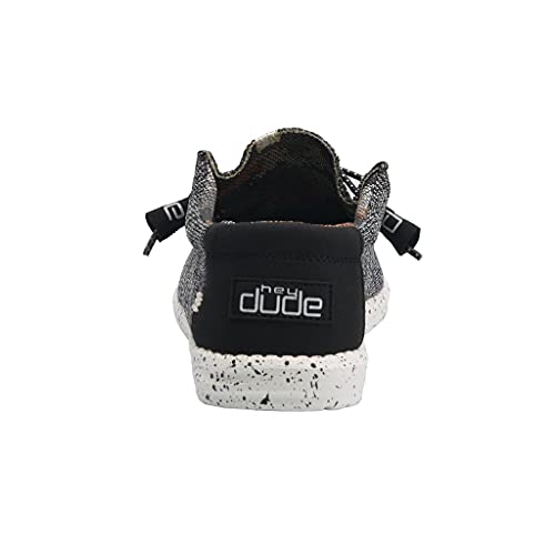 Image of HEYDUDE Men's Wally Sox Black White Size 6 | Men's Shoes | Men's Lace Up Loafers | Comfortable & Light-Weight