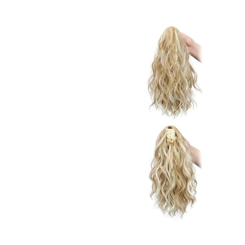 Natural Extensión de cabello sintético corto con ondas al agua de 14 pulgadas for mujer, con pinza for cola de caballo y rizos. Aspecto perfecto(4)