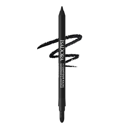 IsaDora The Contour Kajal – Einfache Anwendung, Starker Halt Eyeliner Ohne Verschmieren, Ideal Für Smoky Eyes – Hypoallergen, Kajal Wasserfest, Tierversuchsfrei Eyeliner-Stift (60 Intense Black)