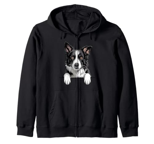 Border Collie Divertido Peeking Pocket Puppy Dog Lover Sudadera con Capucha