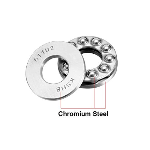 Uxcell A18062000UX0231 51102 Thrust Ball Bearings 15Mm X 28Mm X 9Mm Chrome Steel Abec3 Single Row Roller 3Pcs thumb #1