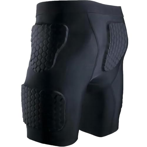 Padded Compression Shorts Padded Football Girdle Hip and Thigh Protector for Football Basketball ice...