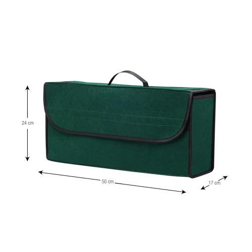 Image of JVCV Large Car Trunk Boot Organizer, Car Storage and Organizer Anti Slip Car Accessories Organizer for Car, Suv, Sedan, Truck, Minivan Anti Slip Bottom (Large - Green)