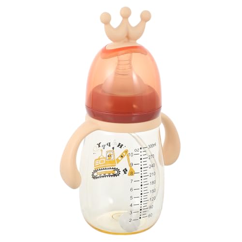 Hemobllo Botella para Bebés con Pajita y Doble Asa Vaso de Aprendizaje sin Fugas para Niñas Guardería y Colegio Tapa Protectora Higiénica Color Rosa Suave